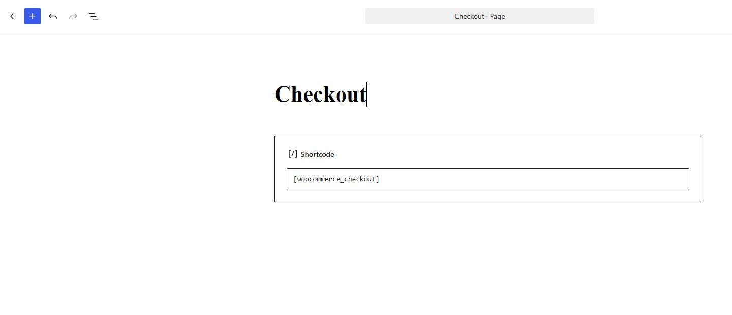 WooCommerce Checkout page using the classic Checkout shortcode